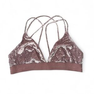 Victoria’s Secret Pink Velvet Strappy Bralette Size XL Boho